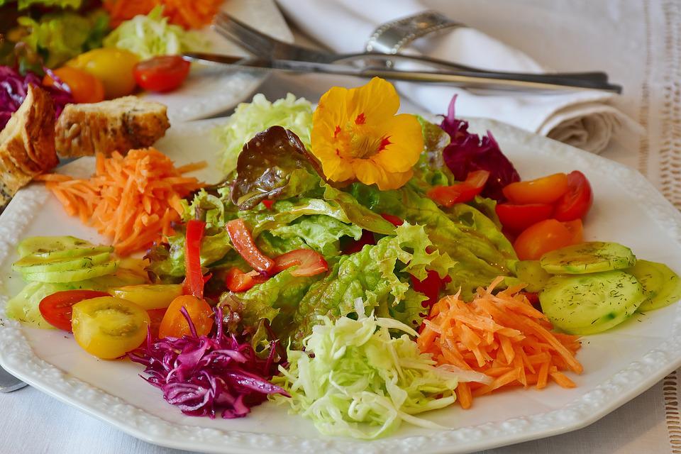 Salad, Salad Platter, Salad Plate, Plate, Cutlery